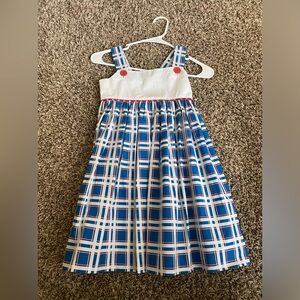 Eleanor Rose dress 7/8 blue white red